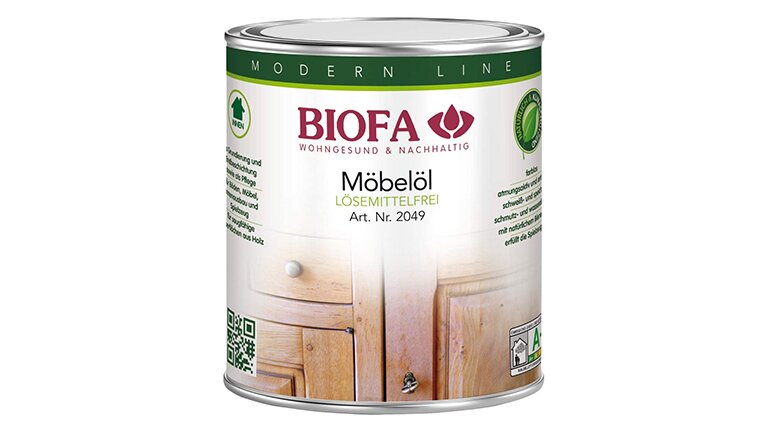 Moebeloel in Dose, beklebt
